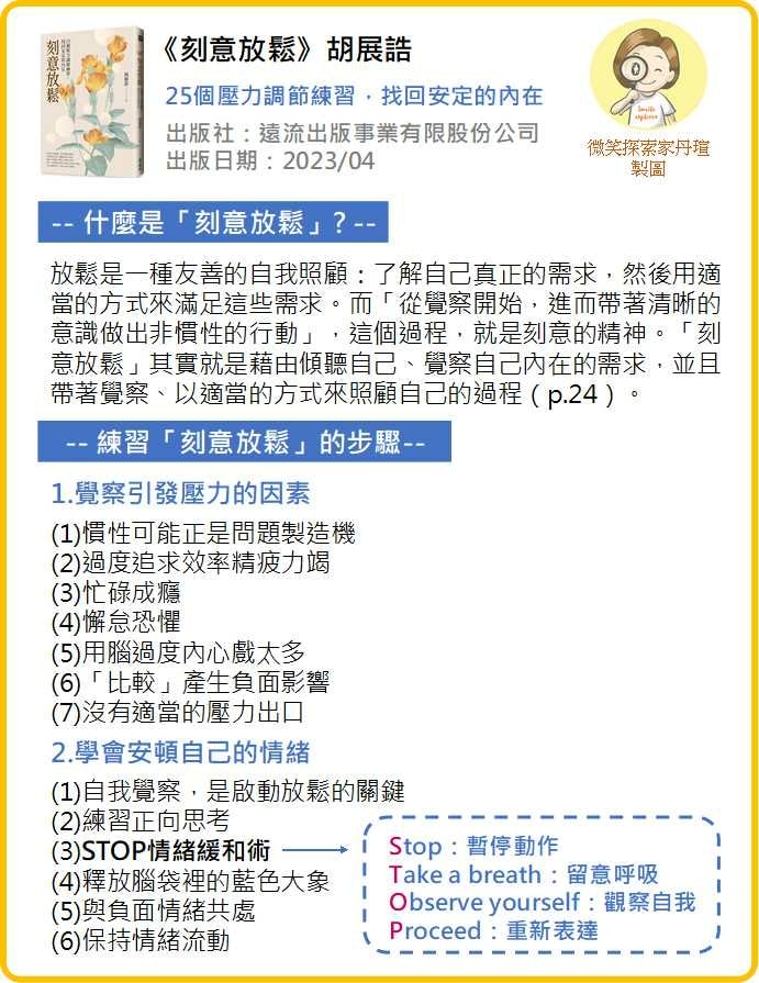 微笑閱讀:《刻意放鬆》1—要放鬆,先學會自我覺察與安頓情緒